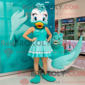 Teal Swans maskot kostume...