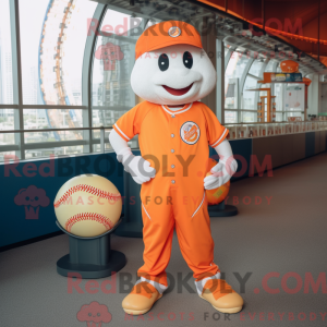 Orange Baseball Ball mascot...