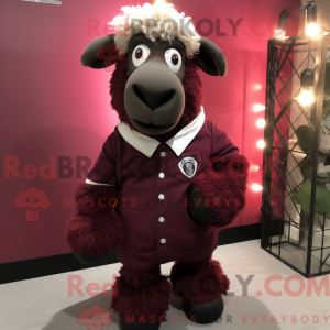 Maroon Suffolk Sheep mascot...