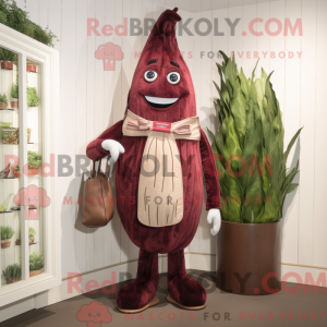 Maroon Asparagus mascot...