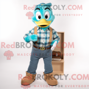Teal Baa mascot costume...