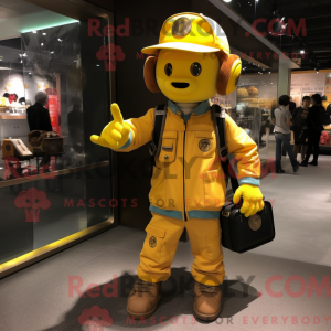 Yellow Fire Fighter mascot...