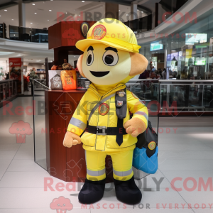 Yellow Fire Fighter mascot...