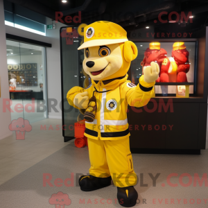 Yellow Fire Fighter mascot...