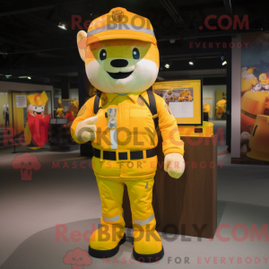 Yellow Fire Fighter mascot...