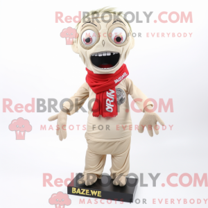 Beige Zombie mascot costume...