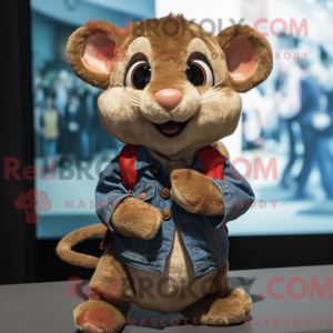 Brun Dormus maskot kostume...