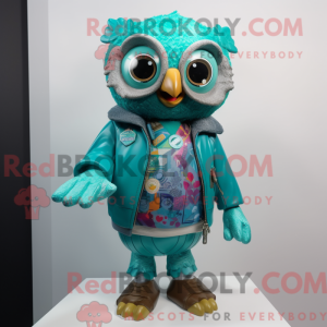 Turquoise Uil mascotte...