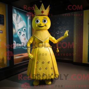 Yellow Queen mascot costume...