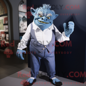 Blue Ogre maskot kostume...