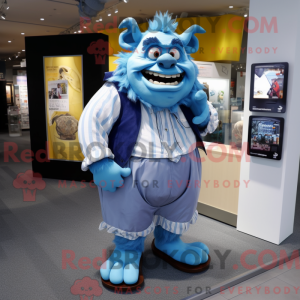 Blue Ogre mascot costume...