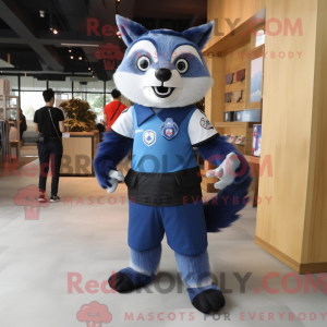 Blauer Waschbär Maskottchen...