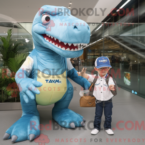 Cyan Tyrannosaurus mascot...