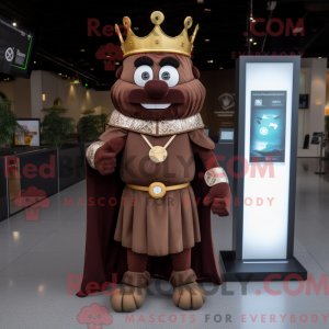 Brown King mascot costume...