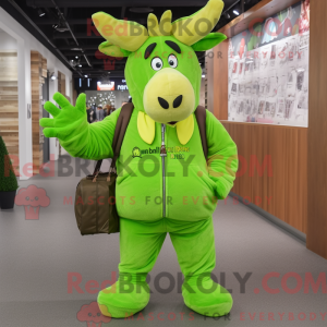 Lime Green Moose mascot...