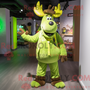 Lime Green Moose mascot...