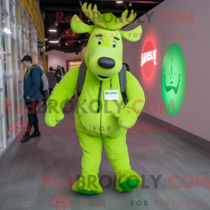 Lime Green Moose mascot...