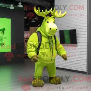 Lime Green Moose maskot...