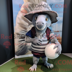 Gray Armadillo mascot...