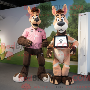 Peach Okapi mascot costume...