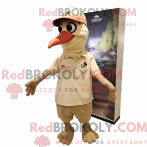 Beige spætte maskot kostume...