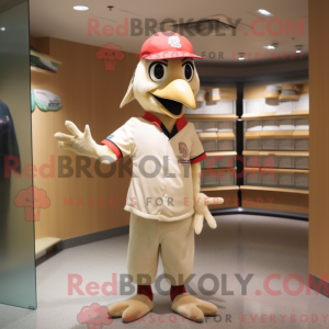 Beige spætte maskot kostume...
