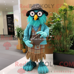 Turquoise Scarecrow mascot...