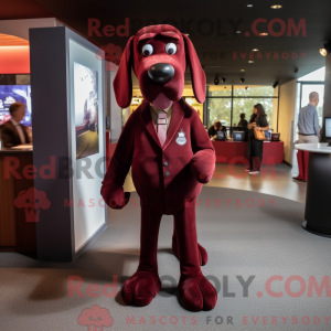 Maroon Dog maskot kostume...