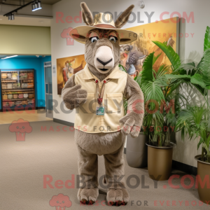 Tan Donkey mascot costume...