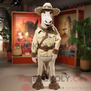 Tan Donkey mascot costume...