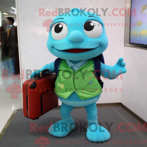 Cyan Frog Maskottchen...