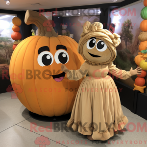 Tan Pumpkin mascot costume...