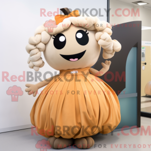 Tan Pumpkin maskot kostume...