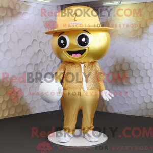 Gold Golf Ball mascot...