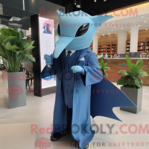 Blue Manta Ray maskot...