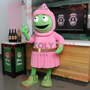 Pink Green Beer mascot...