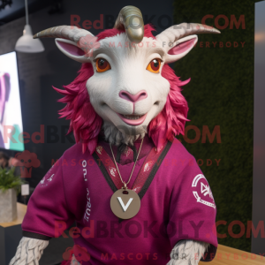Magenta Goat mascot costume...