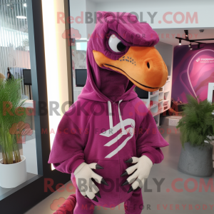 Magenta Velociraptor mascot...