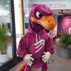 Magenta Velociraptor maskot...