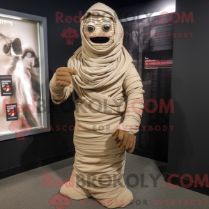 Tan Mummy mascot costume...