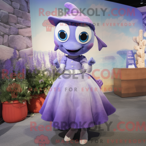 Lavender Cod mascot costume...