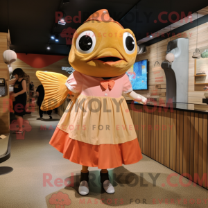 Gold Salmon mascot costume...