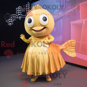 Gold Salmon mascot costume...