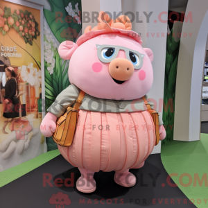 Peach Sow mascot costume...