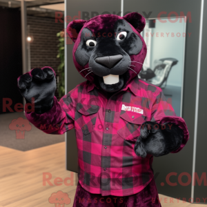 Magenta Panther mascot...