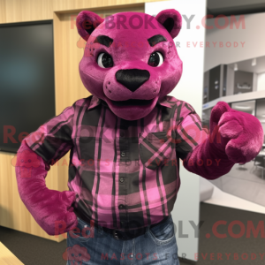 Magenta Panther mascot...