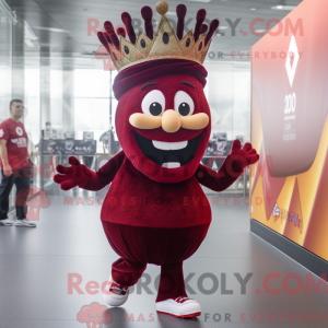 Maroon Queen maskot kostume...