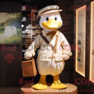 Cream Duck mascot costume...