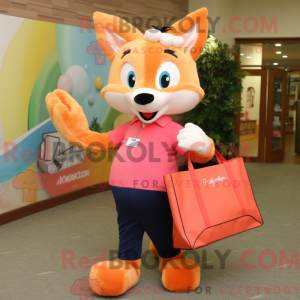 Peach Fox-maskotdraktfigur...