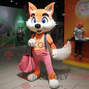 Peach Fox maskot kostume...